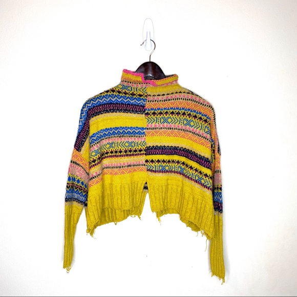 Free People All the Pattern Mock Neck Pullover - Picture 3 of 7